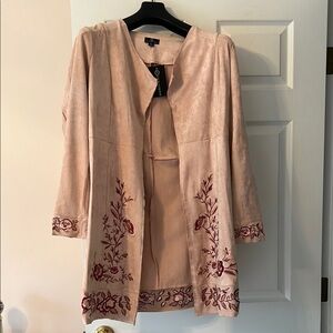 Pink Floral Embroidered Jacket